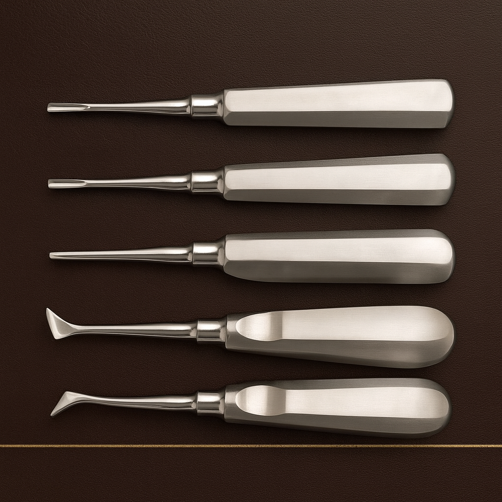 coupland cryer pattern dental root elevator set 5 piece stainless steel — Dental Bench