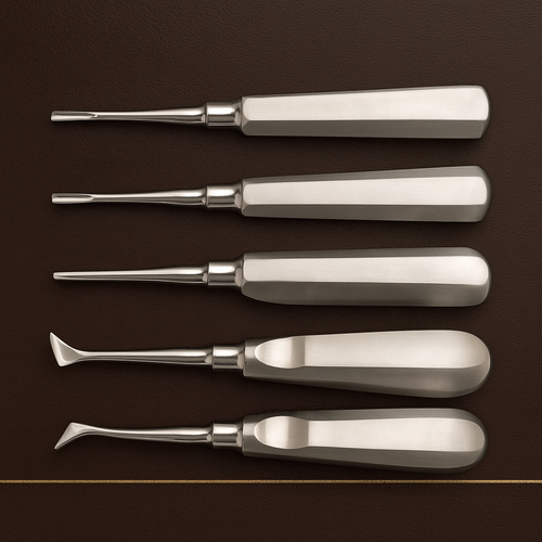 coupland cryer pattern dental root elevator set 5 piece stainless steel — Dental Bench