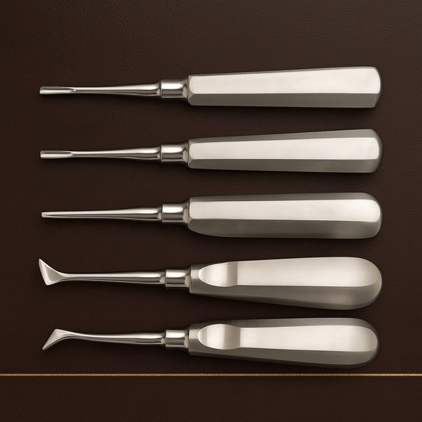 coupland cryer pattern dental root elevator set 5 piece stainless steel — Dental Bench