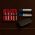 7 piece luxating elevator set with titanium nitride coated micro serrated tips — Dental Bench