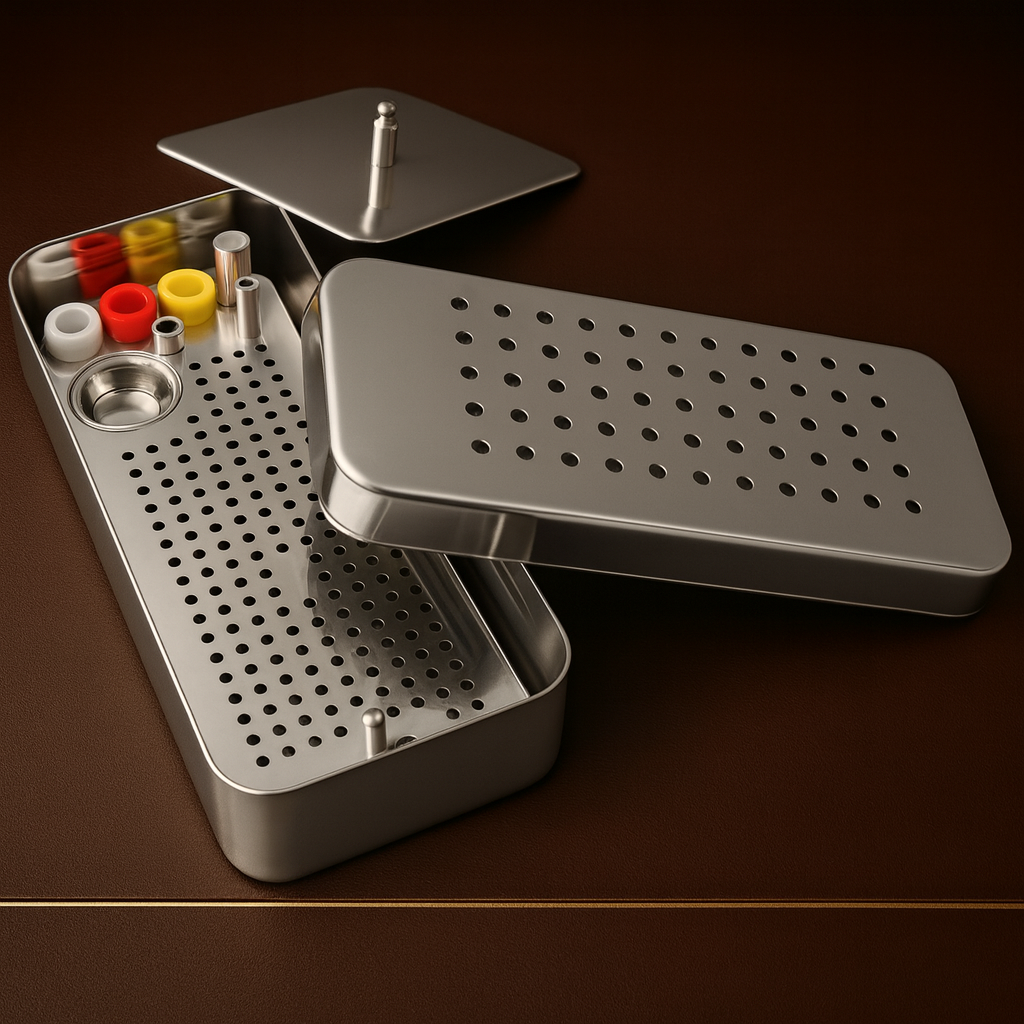 prf grf processing system cassette in medical grade stainless steel — Dental Bench