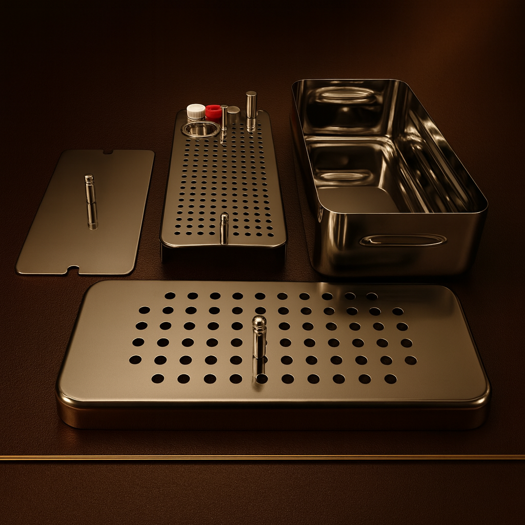 prf grf processing system cassette in medical grade stainless steel — Dental Bench