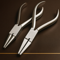 two piece orthodontic pliers set half round flat and round nose 14 cm — Dental Bench