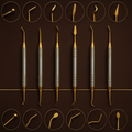 set of 6 double ended sculpting tools with titanium coated non stick tips — Dental Bench
