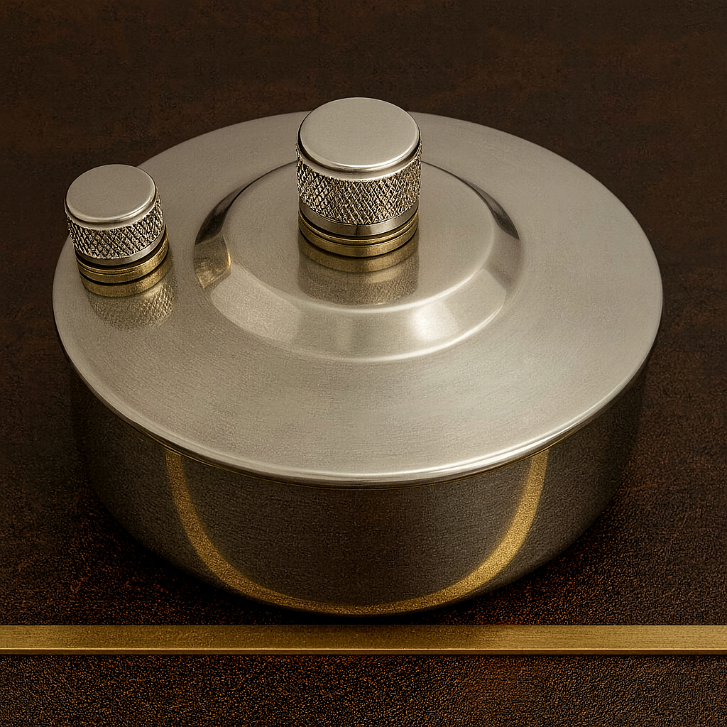 jewellers alcohol spirit lamp in polished stainless steel with snuffer cap — Dental Bench