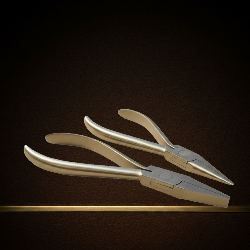 flat chain nose pliers set 140 mm box joint stainless steel construction — Dental Bench