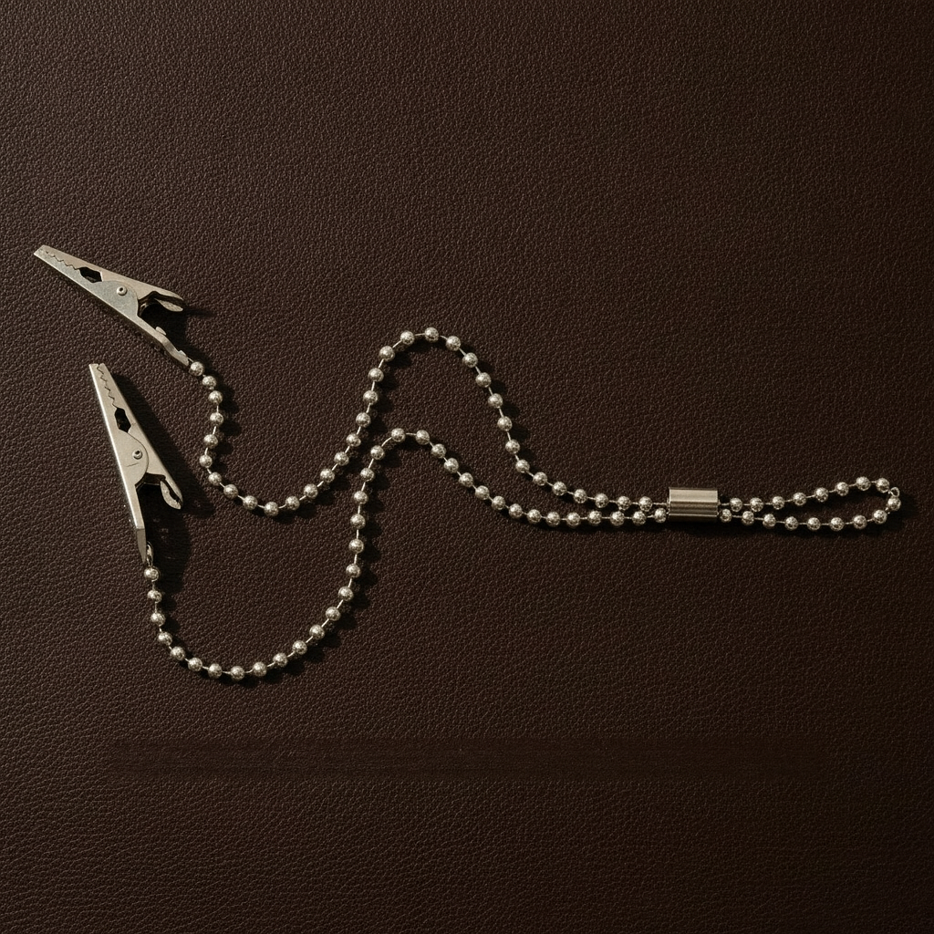 flexible crocodile clip holder with 50cm 20 stainless steel ball chain and lock — Dental Bench