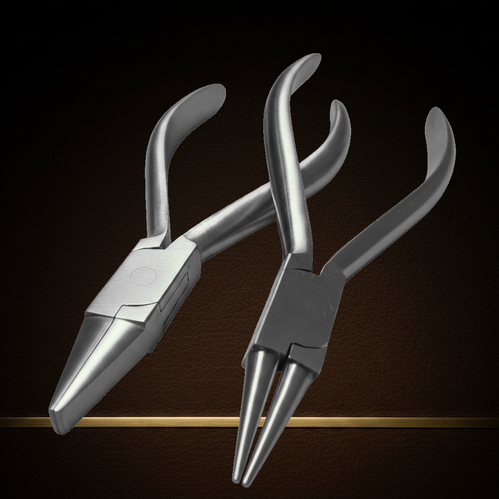 orthodontic pliers set round flat nose 14 cm stainless steel — Dental Bench