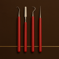 professional 4 piece pvc wax carving tool set single ended metal clay sculpting  — Dental Bench