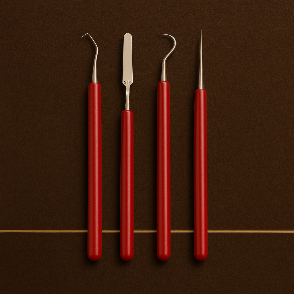 professional 4 piece pvc wax carving tool set single ended metal clay sculpting  — Dental Bench