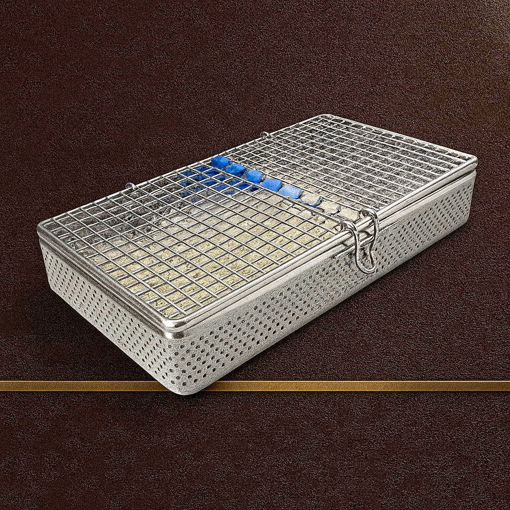 stainless steel autoclave tray for 7 instruments 195 x 105 mm — Dental Bench