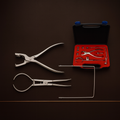 surgical steel rubber dam kit with ainsworth forceps and 12 winged clamps — Dental Bench