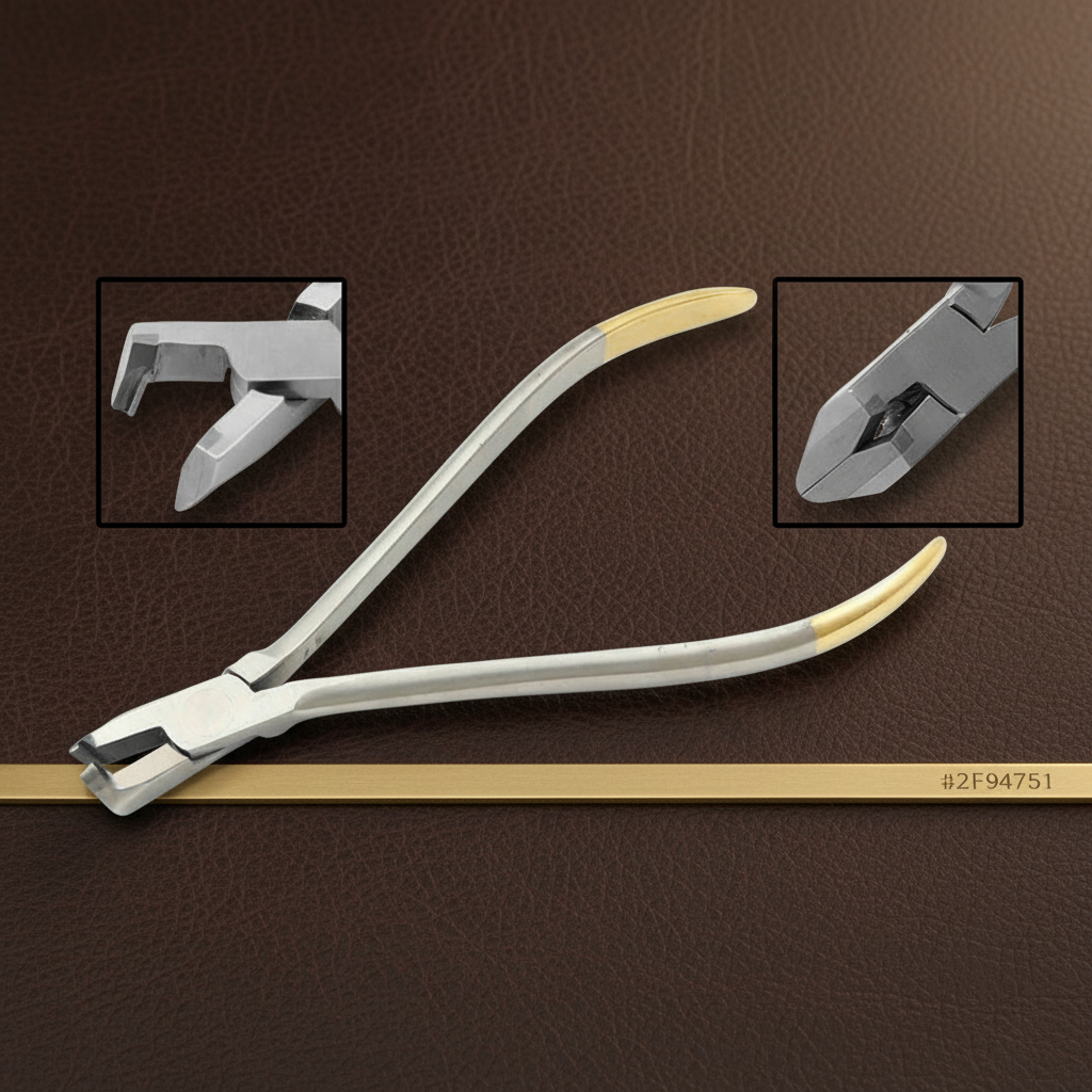 safety hold end cutters with gold plated handles for flush wire cutting 13 cm — Dental Bench
