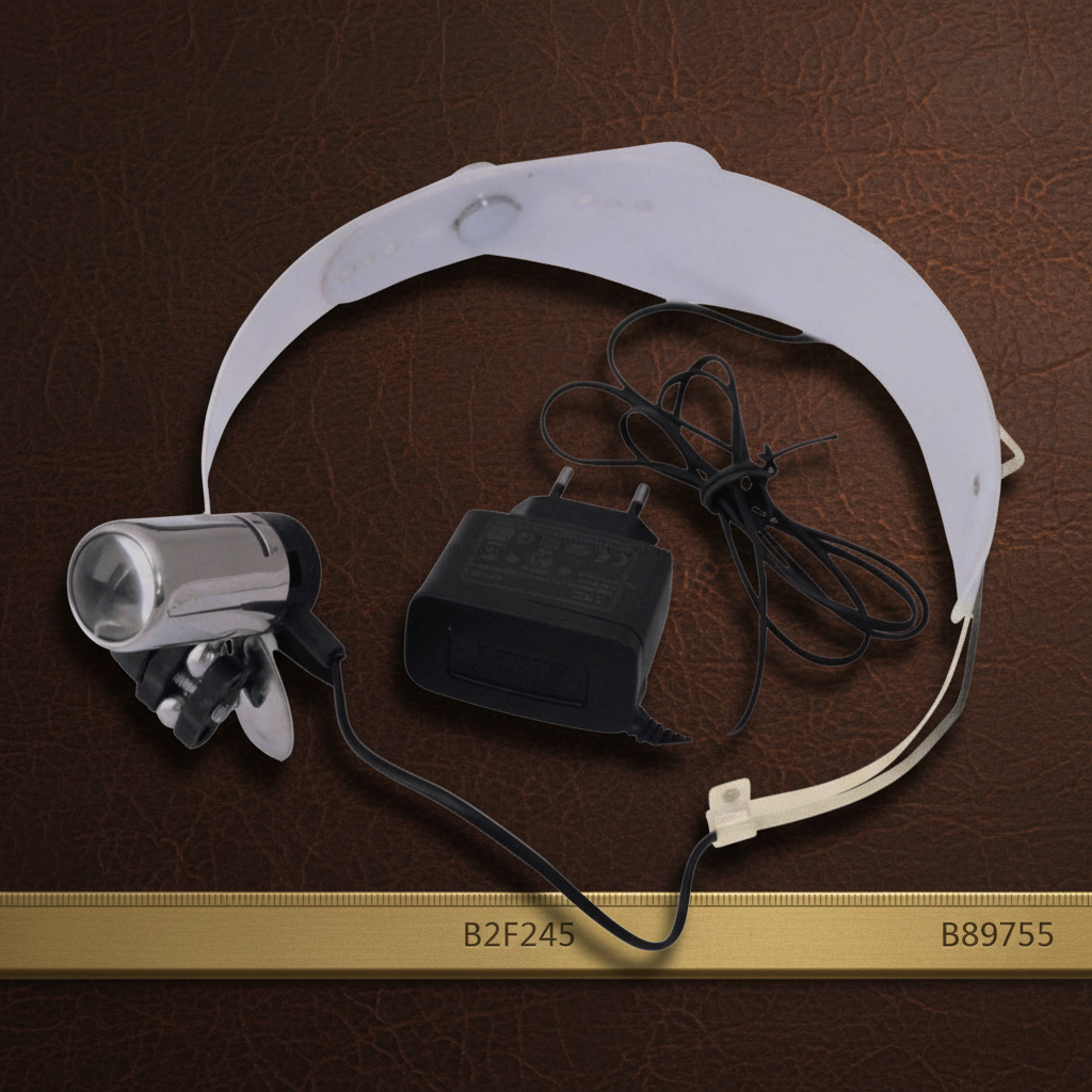 jansen style head mounted inspection lamp with mirror and magnifying glass — Dental Bench