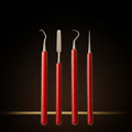 professional 4 piece pvc wax carving tool set single ended metal clay sculpting  — Dental Bench