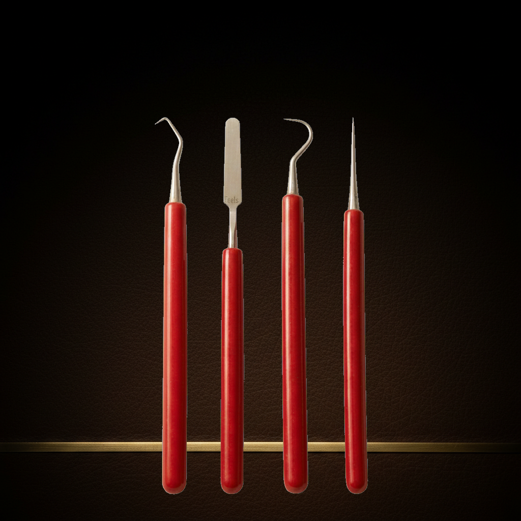professional 4 piece pvc wax carving tool set single ended metal clay sculpting  — Dental Bench
