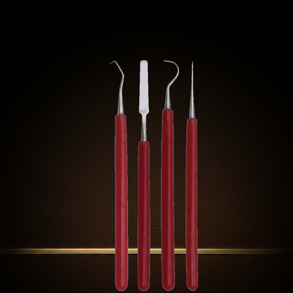 professional 4 piece pvc wax carving tool set single ended metal clay sculpting  — Dental Bench