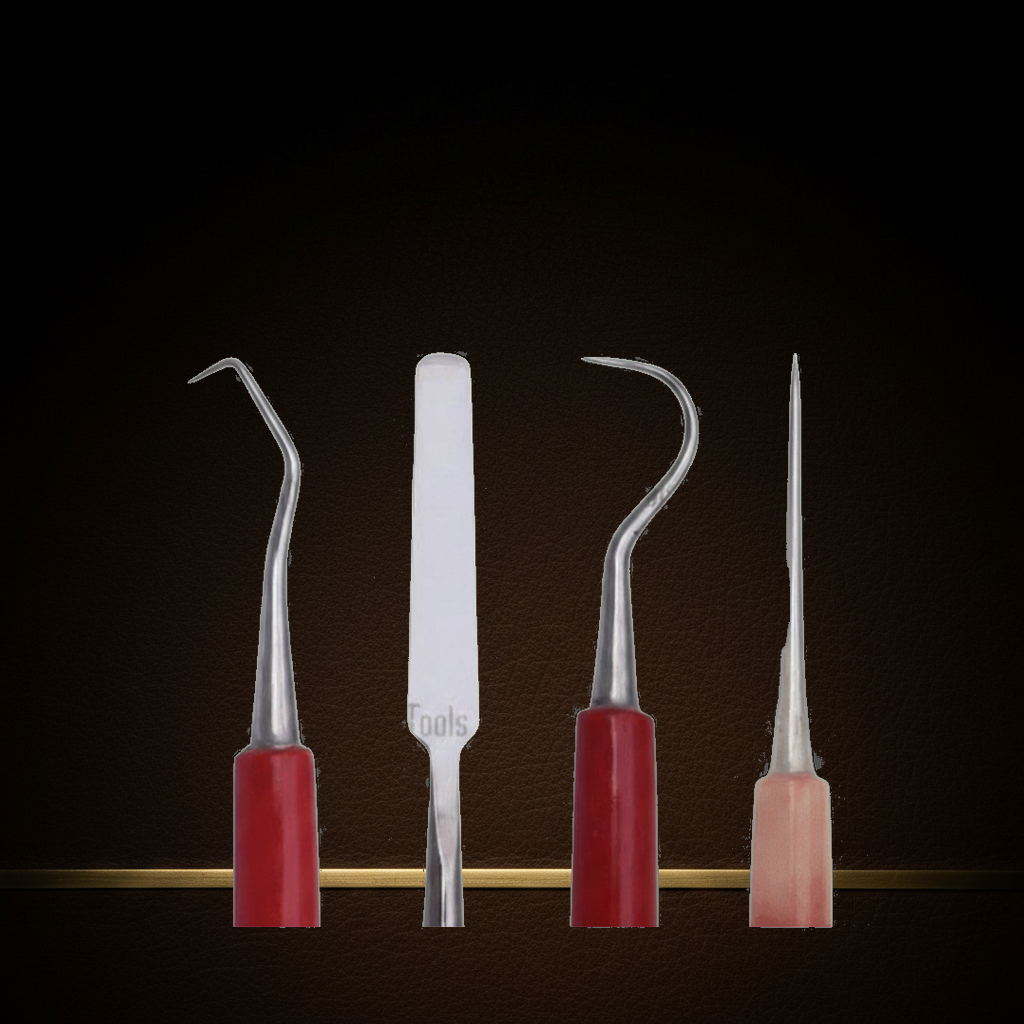 professional 4 piece pvc wax carving tool set single ended metal clay sculpting  — Dental Bench