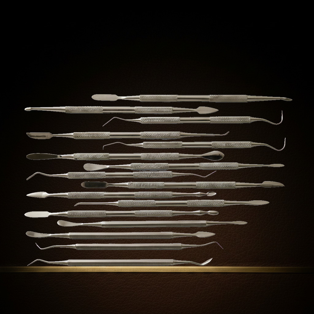 professional 16 piece stainless steel wax carving tools double ended dental scul — Dental Bench