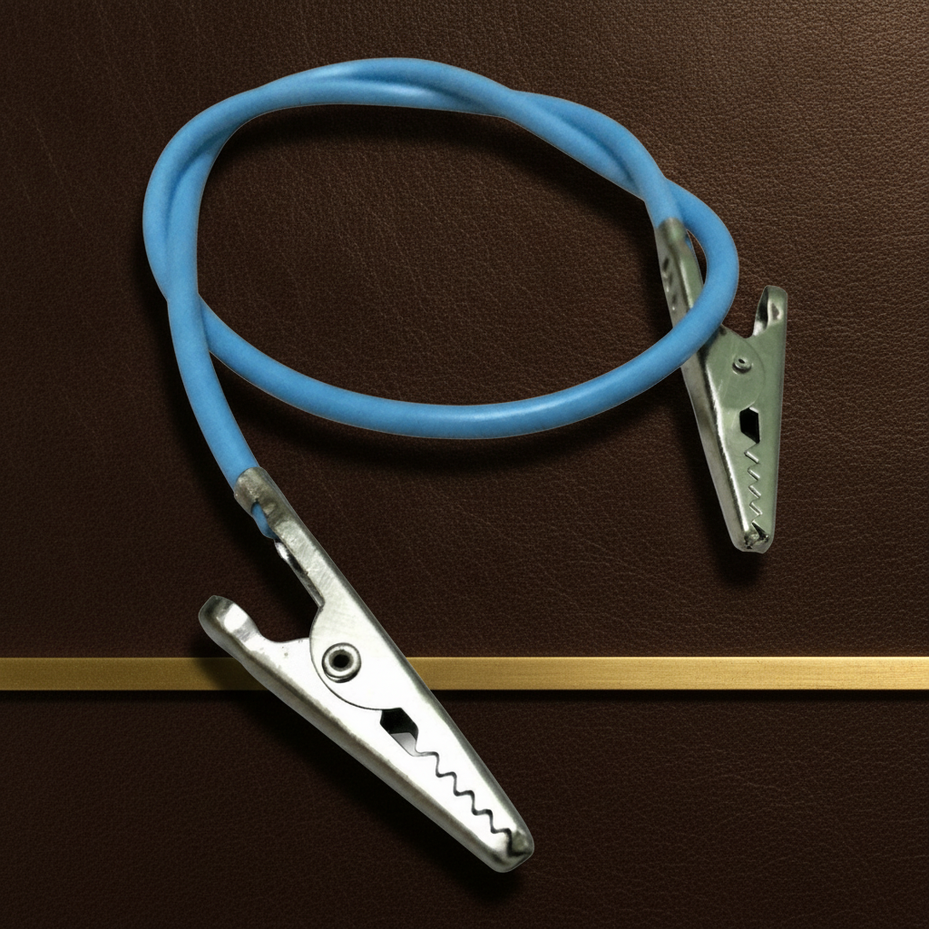 dental bib holder with 16 inch silicone chain and steel crocodile clips — Dental Bench