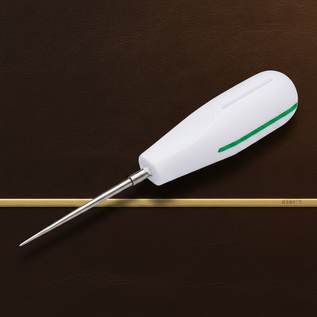 surgical luxation elevator with 1 mm straight blade and colour coded handle — Dental Bench