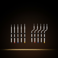 10 piece sinus lift osteotome set with straight and offset concave tips in leath — Dental Bench