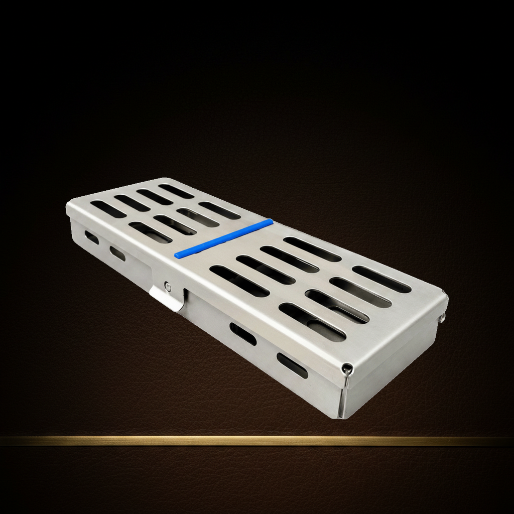 stainless steel sterilisation cassette for 5 dental instruments 180mm — Dental Bench
