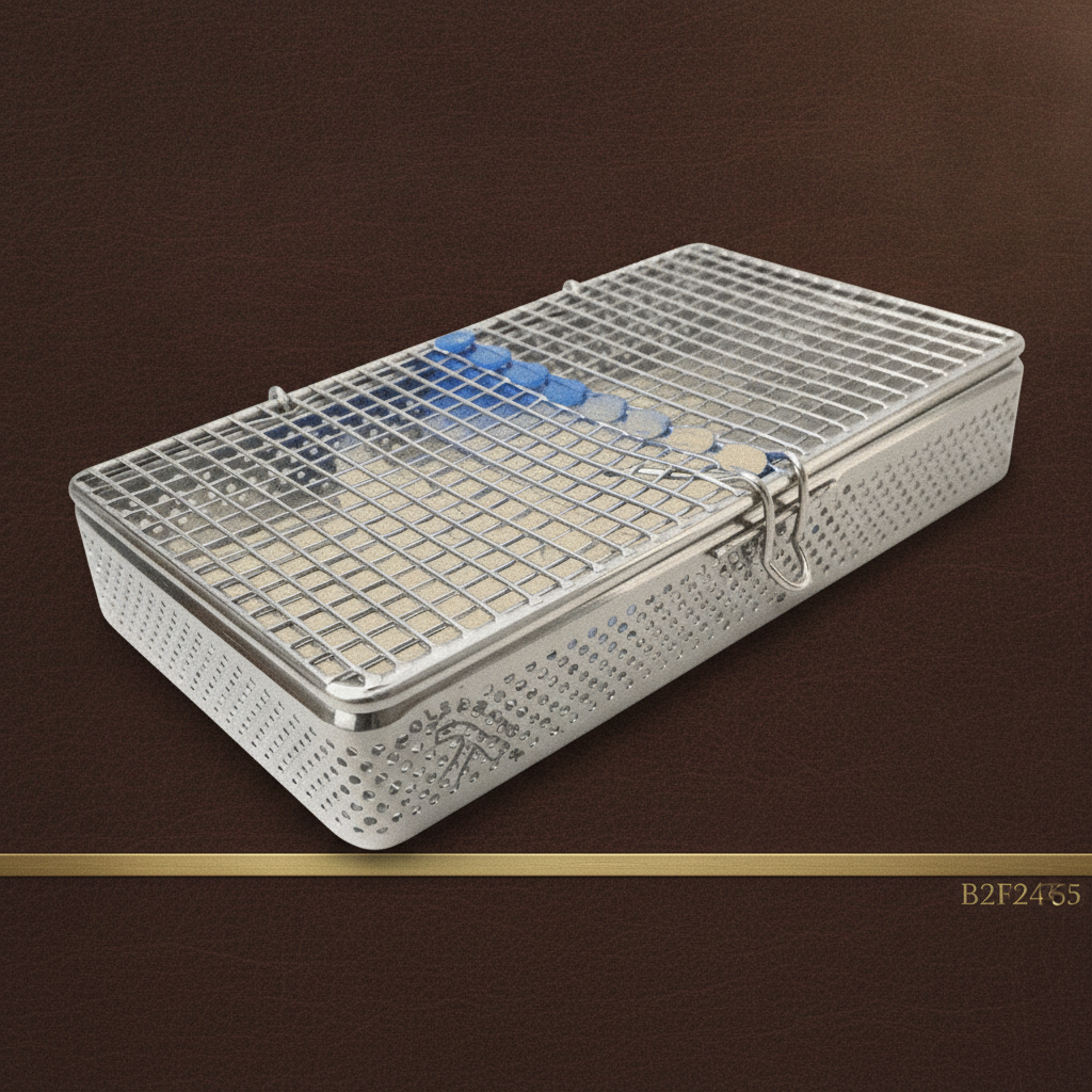 stainless steel autoclave tray for 7 instruments 195 x 105 mm — Dental Bench