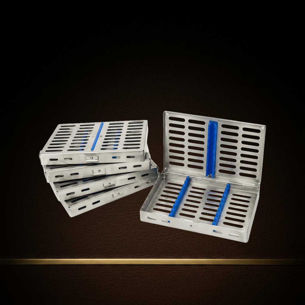 sterilisation cassette tray set 5 pack 10 instrument capacity 18cm — Dental Bench