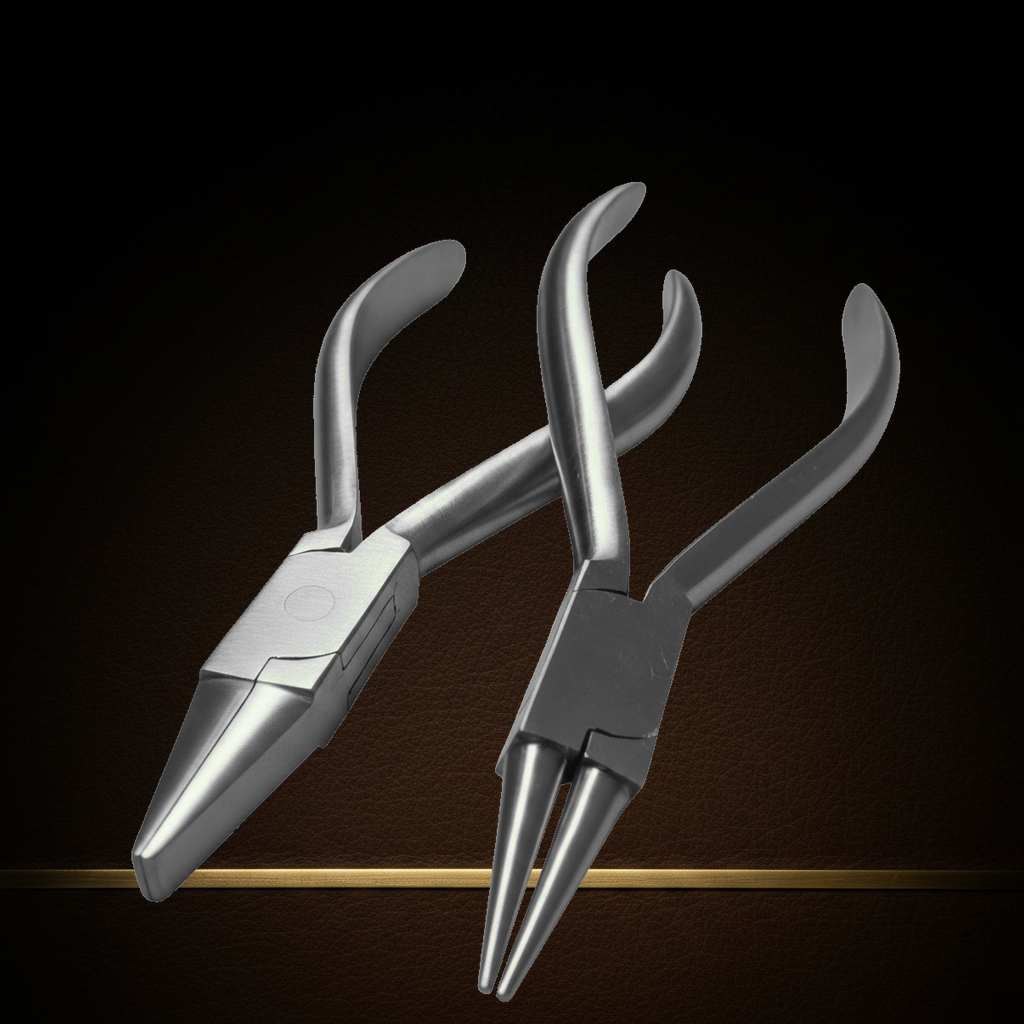 orthodontic pliers set round flat nose 14 cm stainless steel — Dental Bench