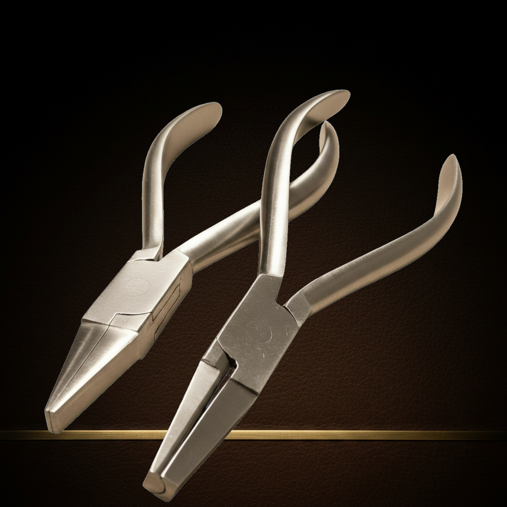 orthodontic pliers set half round and flat nose stainless steel utility pliers 1 — Dental Bench