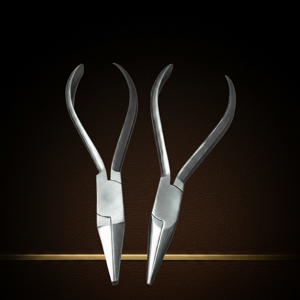 flat chain nose pliers set 140 mm box joint stainless steel construction — Dental Bench