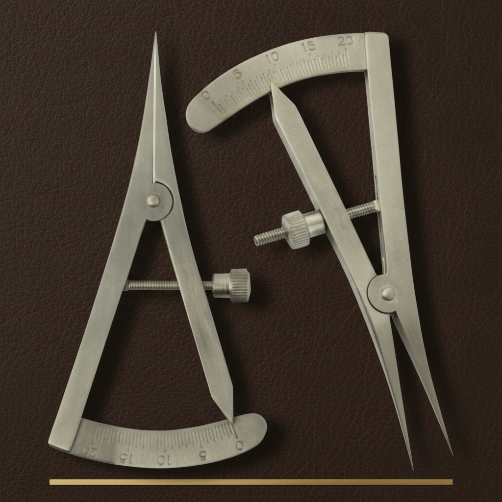castroviejo calipers with 0 20mm scale for precision measurement — Dental Bench