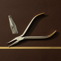 howe style straight utility pliers with 3 5mm serrated tips and gold plated hand — Dental Bench