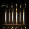 set of 6 double ended sculpting tools with titanium coated non stick tips — Dental Bench