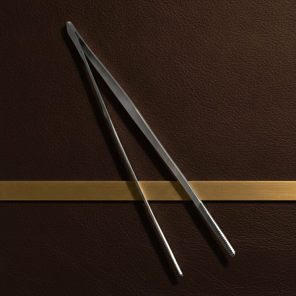 german steel serrated dressing forceps tweezers — Dental Bench
